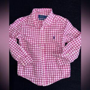 Polo by Ralph Lauren Pink Gingham Button Down Shirt size 4t